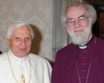 El Papa Benedicto XVI junto al lu00edder anglicano Rowan Williams.