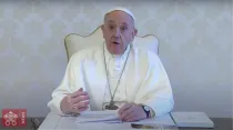 Papa Francisco en videomensaje por clausura del Año Mariano Nacional en Argentina. Crédito: Captura de video / Vatican News.