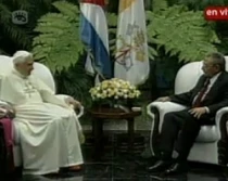 Benedicto XVI se reu00fane con Rau00fal Castro