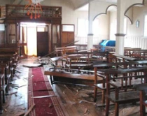 Capilla de Lourdes tras la explosiu00f3n (foto iglesia.cl)