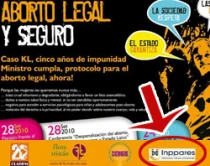 Uno de los afiches en donde se aprecia el apoyo de Inppares al aborto
