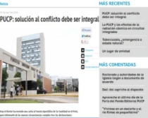 Imagen del comunicado de hoy publicado en el sitio web de la PUCP