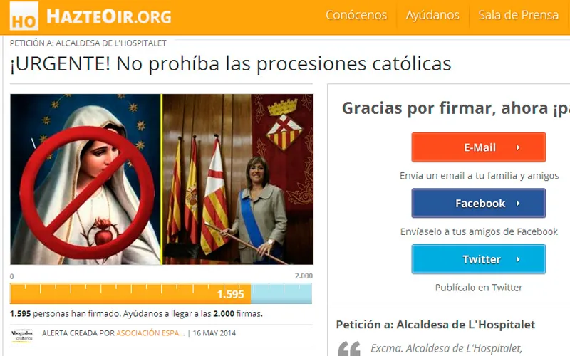 Prohíben procesión católica en municipio de España