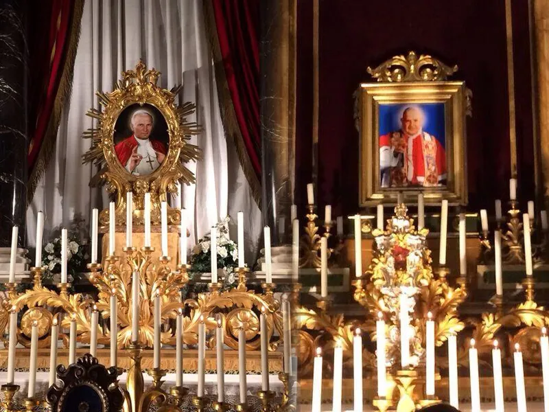 Vigilia de oración previa a la canonización. Altares en la iglesia San Salvatore. Foto: Grupo ACI