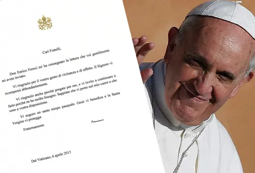 Papa Francisco / Carta al director de Cáritas Roma