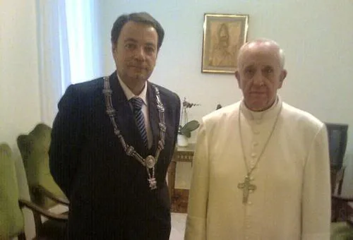 Presidente del FIAMC junto al Papa Francisco en abril de 2013. Foto: FIAMC