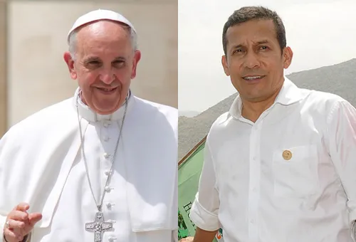 Papa Francisco. Foto: ACI Prensa / Ollanta Humala. Foto: Presidencia Perú (CC BY-NC-SA 2.0)