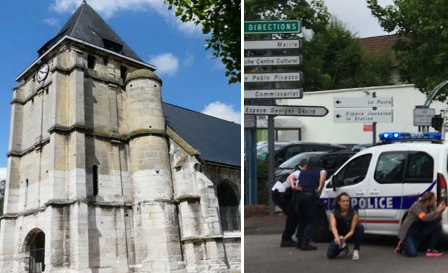 Hombres armados toman rehenes en iglesia católica en Francia y asesinan a sacerdote