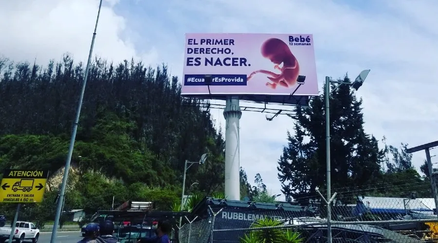 Valla publicitaria provida sorprende Ecuador en medio de debate de ley proaborto