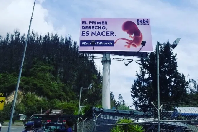 Valla publicitaria provida sorprende Ecuador en medio de debate de ley proaborto
