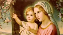 Dogmas marianos. La Virgen María y el Niño Jesús. Crédito: Pixabay.