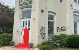 Acto de vandalismo contra el Capitol Hill Pregnancy Center del 3 de junio. Cru00e9dito: Mary Margaret Olohan, reportera de The Daily Wire. 