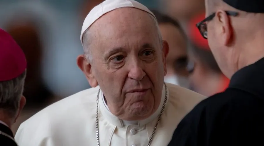 El Papa Francisco el 25 de enero de 2022 en el Vaticano. Crédito: Daniel Ibáñez / ACI Prensa.
