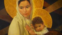 Pintura de la Virgen María de Kazajistán titulada "La Madre de la Gran Estepa". Crédito: EWTN.