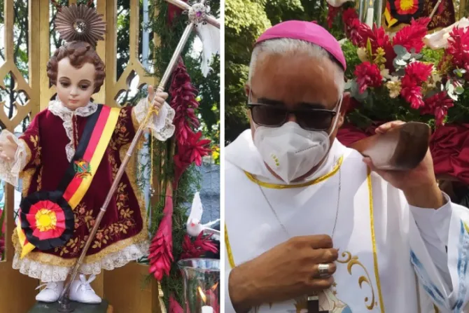 Llevan en procesión al Niño Jesús por toma de posesión de nuevo Obispo en Venezuela 