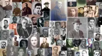 Composición con los rostros de 140 sacerdotes y laicos españoles asesinados durante la persecución religiosa del siglo XX. Crédito: Arzobispado de Madrid