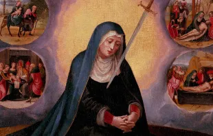 Pintura de Nuestra Señora de los Dolores de finales del siglo XVI, expuesta en Museu Nacional d'Art de Catalunya. Crédito: Wikimedia Commons / Dominio Público.  