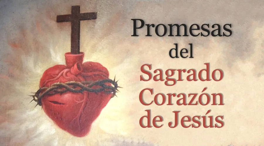 Promesas del Sagrado Corazón de Jesús. Crédito: Imagen adaptada de pintura barroca al óleo del Sagrado Corazón del Museo Nacional del Virreinato, Tepotzotlan, México (CC BY-SA 3.0).