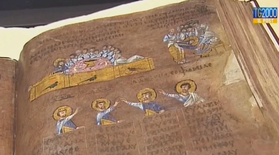 Evangelio de Rossano o Codex Purpureus Rossanensis / Foto: Captura de video TV2000