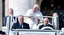 Papa Francisco en la Audiencia General de este miércoles 12 de octubre. Crédito: Daniel Ibáñez/ACI Prensa