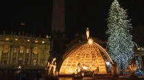 Nacimiento y árbol de la Navidad 2022 en el Vaticano. Crédito: Daniel Ibáñez/ACI Prensa