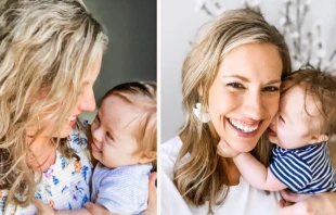 Stephanie Weinert y su hijo Beckett. Cru00e9dito: Cortesu00eda de Stephanie Weinert para National Catholic Register. 