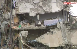 Derrumbe de condominio Champlain Towers South en Miami. Cru00e9dito: EWTN Noticias. 