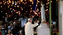 El Papa Francisco visita el Santuario de Nuestra Señora de Fátima el 12 de mayo de 2017 / Crédito: LUSA Press Agency.