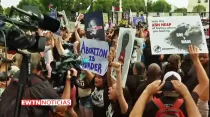 Celebración del fallo de la Corte Suprema que anuló el caso Roe vs. Wade que permitía el aborto legal en Estados Unidos. Crédito: EWTN Noticias.