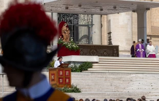 La homilía preparada por el Pontífice ha sido leída por Mons. Rino Fisichella Crédito: Daniel Ibaéz/ EWTN News