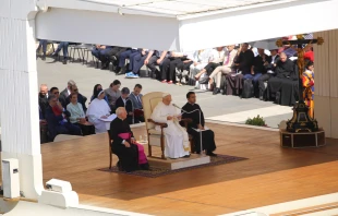 El Papa León XIV, durante la catequesis de la Audiencia general el 4 de junio de 2025. Crédito: Zofia Czubak / EWTN News