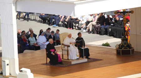 El Papa León XIV, durante la catequesis de la Audiencia general el 4 de junio de 2025.