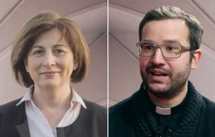 Ascensión Romero y el P. Eugenio Fernández. Crédito: Camino Neocatecumenal y Canal YouTube de Eugenio Fernández.