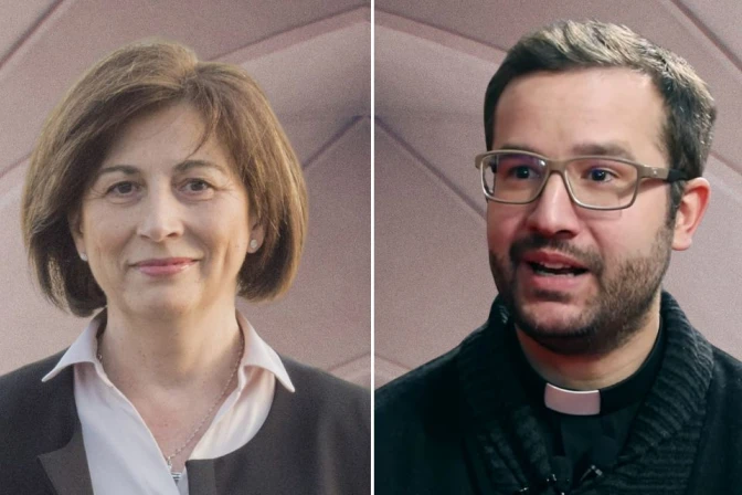 Ascensión Romero y el P. Eugenio Fernández.