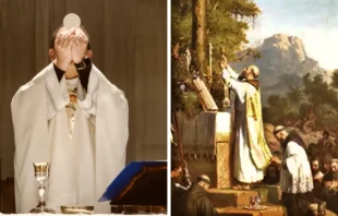 Imagen referencial y cuadro de la primera Misa en Brasil de Victor Meirelles. Créditos: Unsplash / Dominio público.