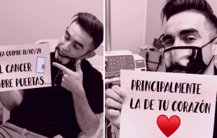 Eloy Baeza el du00eda de su primera quimioterapia. Cru00e9dito: Cortesu00eda de Eloy Baeza. 