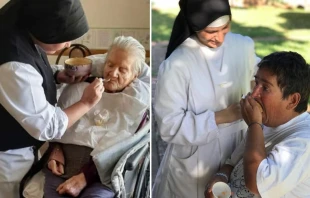 Siervas de la Divina Providencia atendiendo ancianos y personas con discapacidad. Cru00e9dito: Siervas de la Divina Providencia. 