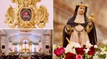 Reliquia de primer grado de Santa Rosa de Lima, el nuevo santuario en Filipinas y la imagen más antigua de la santa de Cebú. Crédito: Facebook del Santuario de Santa Rosa y Arquidiócesis de Cebú.