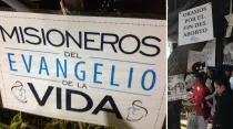 Imágenes de 40 Días por la Vida en México (izquierda) y Colombia (derecha). Fotos: Cortesía.