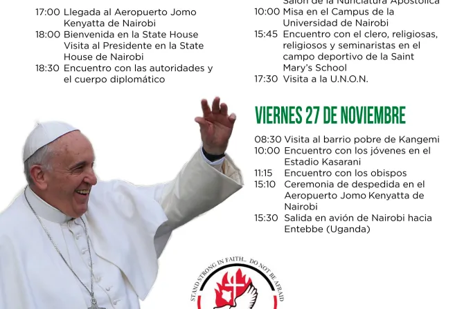 INFOGRAFÍA: Programa oficial del viaje del Papa Francisco a Kenia