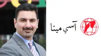 Bashar Jameel Hanna, editor jefe de ACI MENA y logo de ACI MENA en árabe. Crédito: ACI MENA