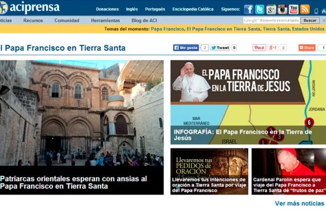 Grupo ACI cubrirá en vivo viaje del Papa Francisco a Tierra Santa