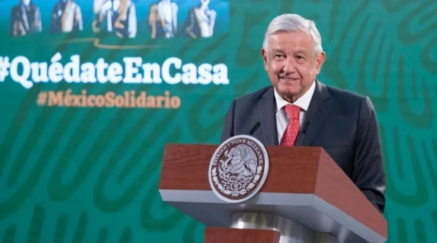 Andrés Manuel López Obrador en conferencia de prensa el 12 de abril. Crédito: Sitio web oficial de López Obrador.