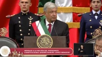 Andru00e9s Manuel Lu00f3pez Obrador tras asumir la presidencia de Mu00e9xico, este 1 de diciembre. Foto: Captura de video / Twitter / @lopezobrador_