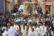 Realizan peregrinación y Misa de desagravio por ataque blasfemo a Virgen del Socavón