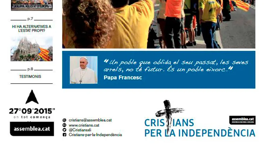Foto : Afiche Tergiversan Palabras Papa Francisco / Crédito : Assemblea.Cat