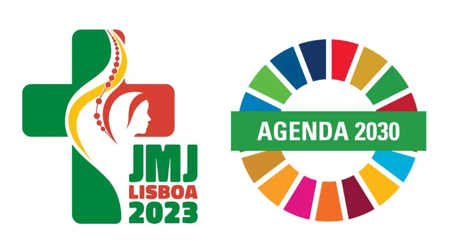 Logos de la JMJ Lisboa 2023 y de la Agenda 2030. Crédito JMJ y ONU.?w=200&h=150