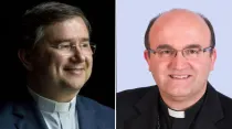 El Obispo Auxiliar de Lisboa, Mons. Aguiar, y el Obispo de Orihuela-Alicante, Mons. Munilla. Crédito: Patriarcado de Lisboa y CEE.