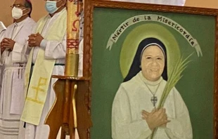 Una imagen de la mu00e1rtir Aguchita en la vigilia previa la beatificaciu00f3n en La Florida. Cru00e9dito: Diu00e1cono Giovanni Bernui 