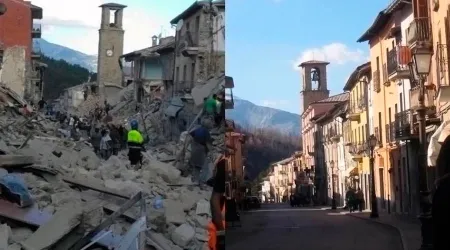 Bomberos enviados por el Papa tras terremoto en Italia rescatan a niño de 3 años